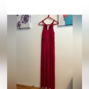 NWOT Max studio Pleated Red Maxi Dress- small